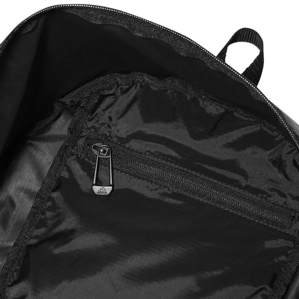 NEW ADIDAS Black White AG Packable Fold Up Backpack Zip Travel Pouch Bag Carryon - Picture 10 of 14